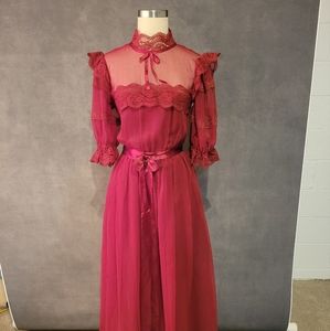 Vintage red lace dress